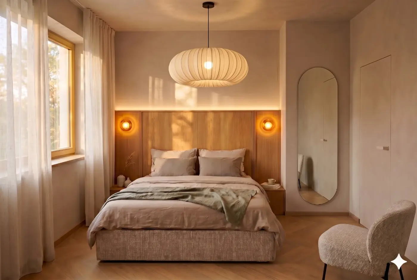 Bedroom in a warm tone